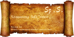 Szepessy Sándor névjegykártya