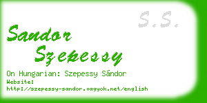 sandor szepessy business card